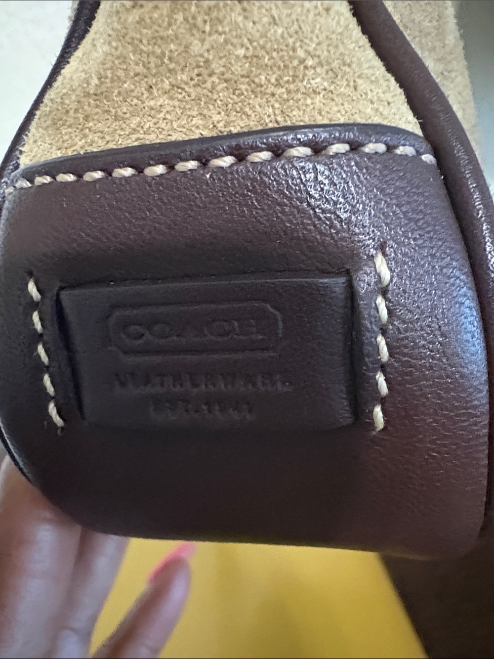 Coach Hamptons Demi Suede Baguette Shoulder Bag - Picture 6 of 6